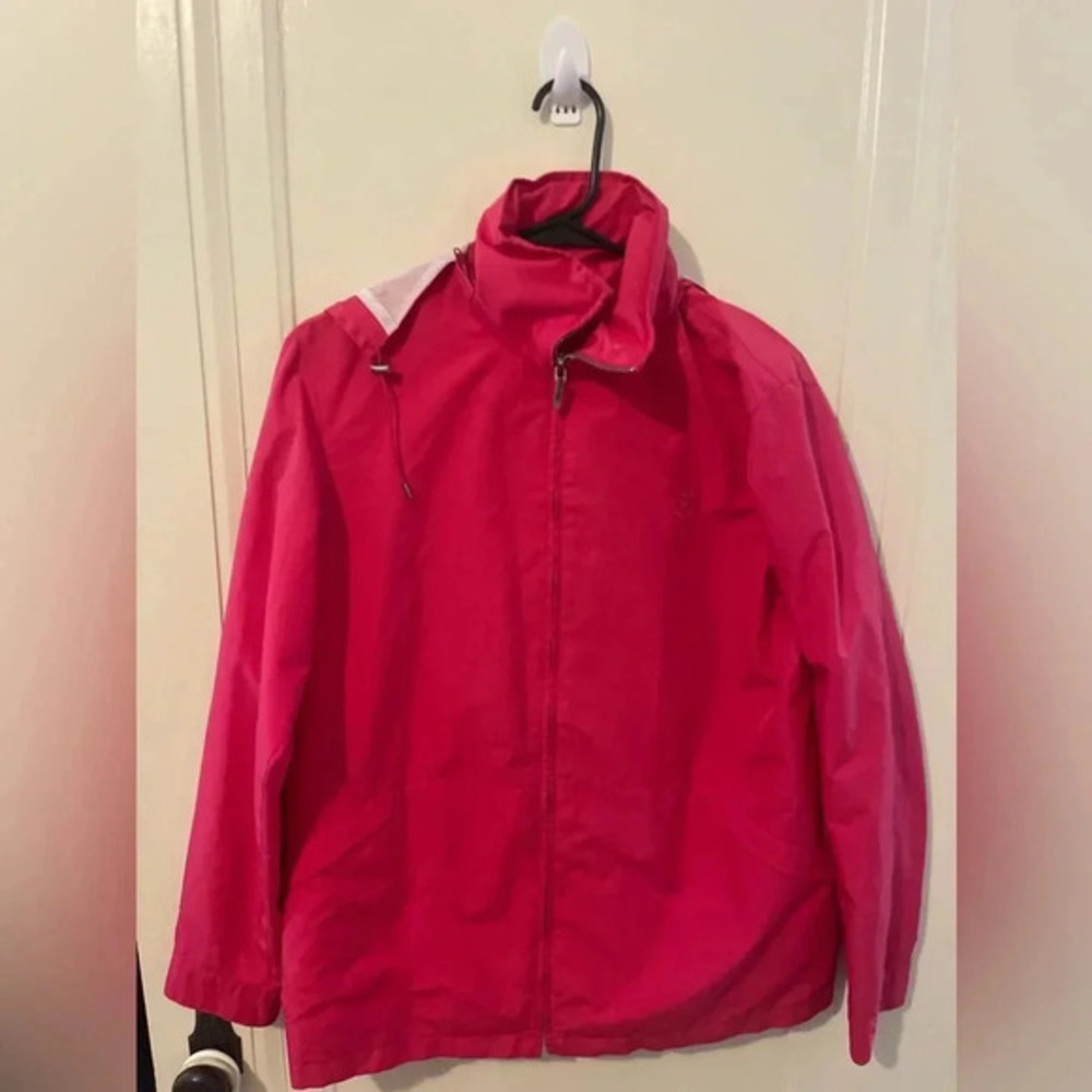 Chaps Ralph Lauren Women's Pink Windbreaker Light Weight Jacket Coat Sz Small